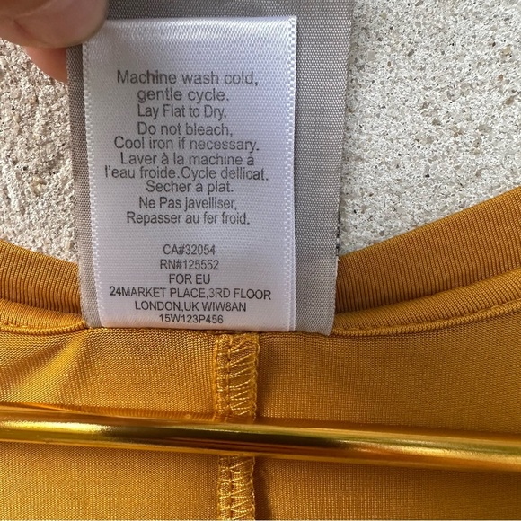 Anthropologie Dolan Left Coast Loren Mustard Yellow Tunic Shift Pocket Dress M - Picture 4 of 11